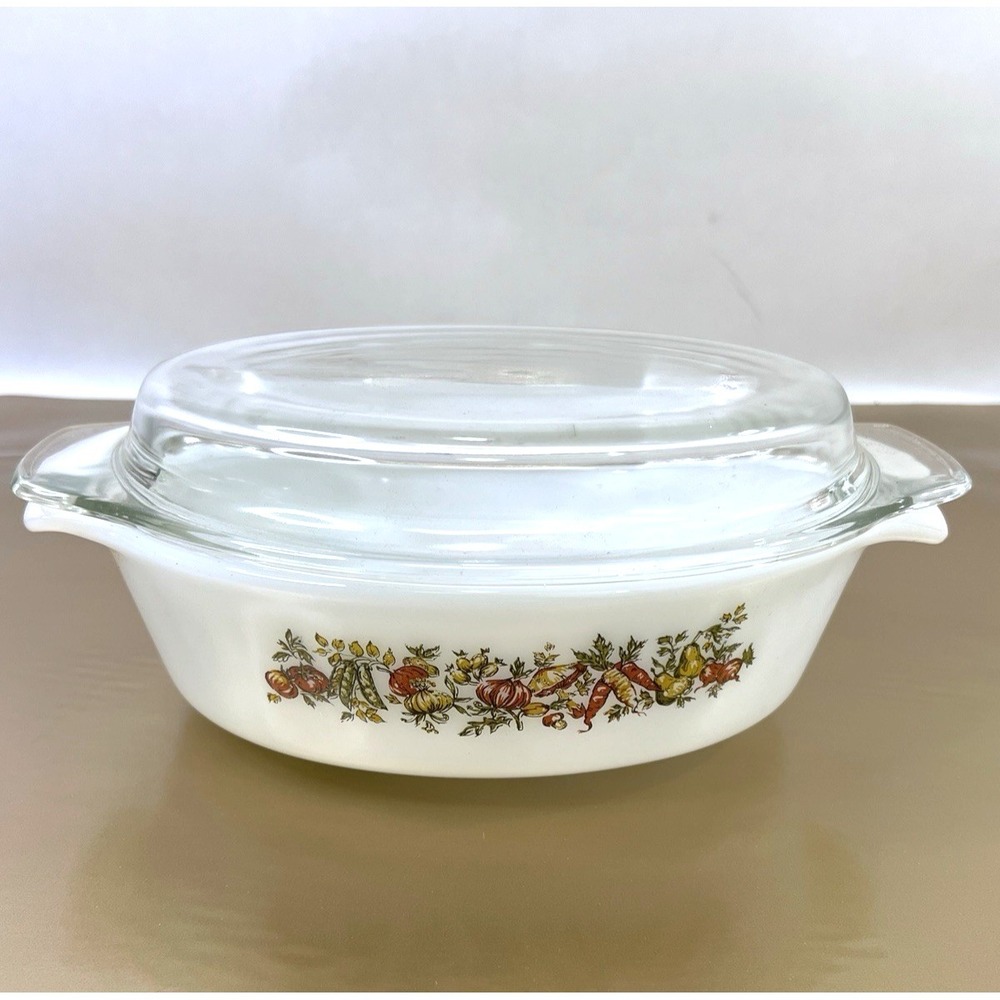 Vintage Anchor Hocking Fire King Harvest Vegetable 1.5 Qt Casserole Lid NOS